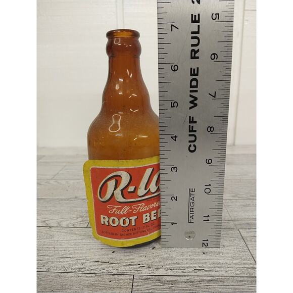 VTG R-La Root Beer 12oz Soda Steinie Bottle Ace Bottling Paper Label RARE ^ - Picture 2 of 16